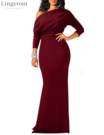 2025 Women’s Elegant Sleeveless Off Shoulder Bodycon Long Formal Party Evening Dress