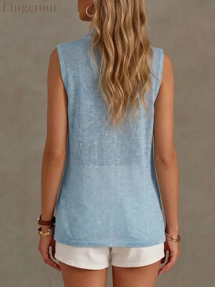 A Loose Comfortable And Lightweight Sleeveless Knit Top.