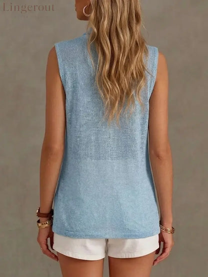 A Loose Comfortable And Lightweight Sleeveless Knit Top.