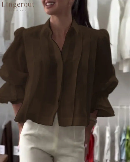 Aumora Puff Sleeve Ruffle Shirt