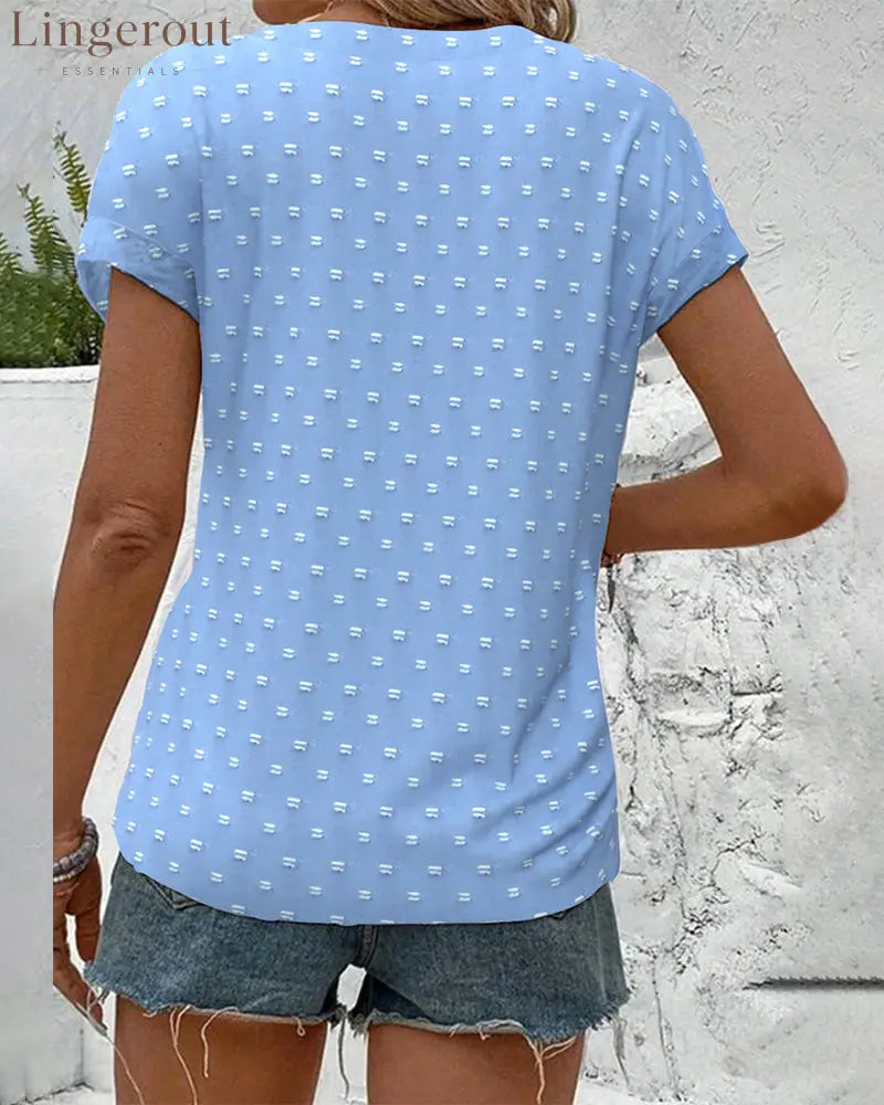 Blue Drop Shoulder Blouse