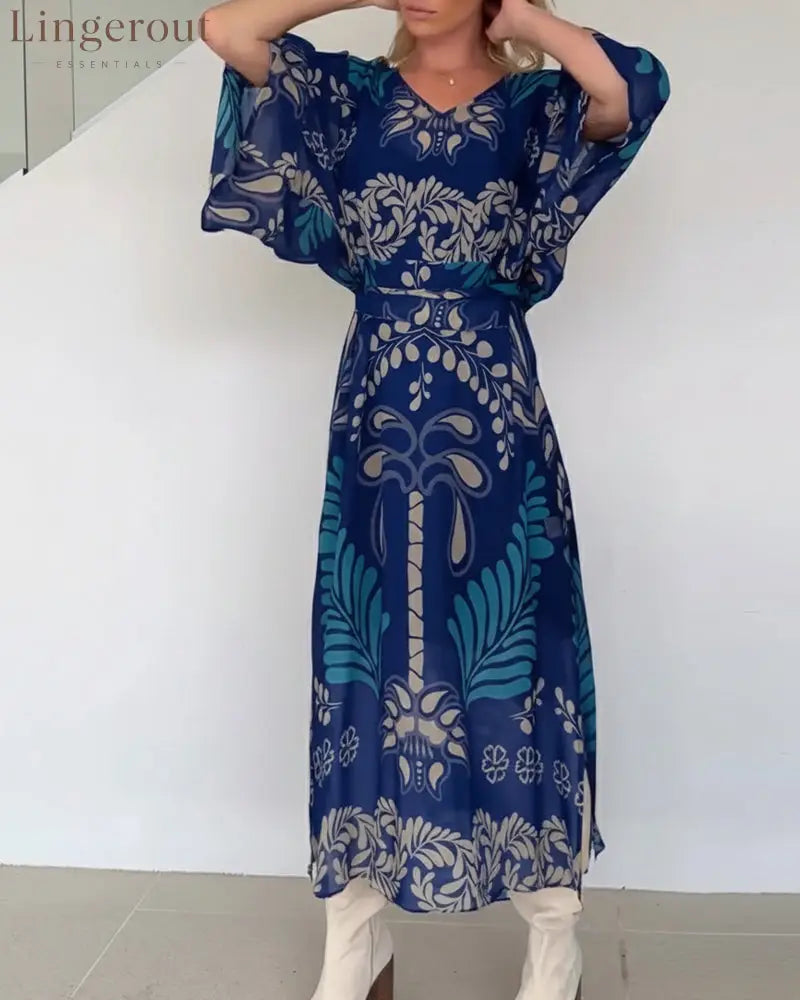 Bohemian V-Neck Loose Dress