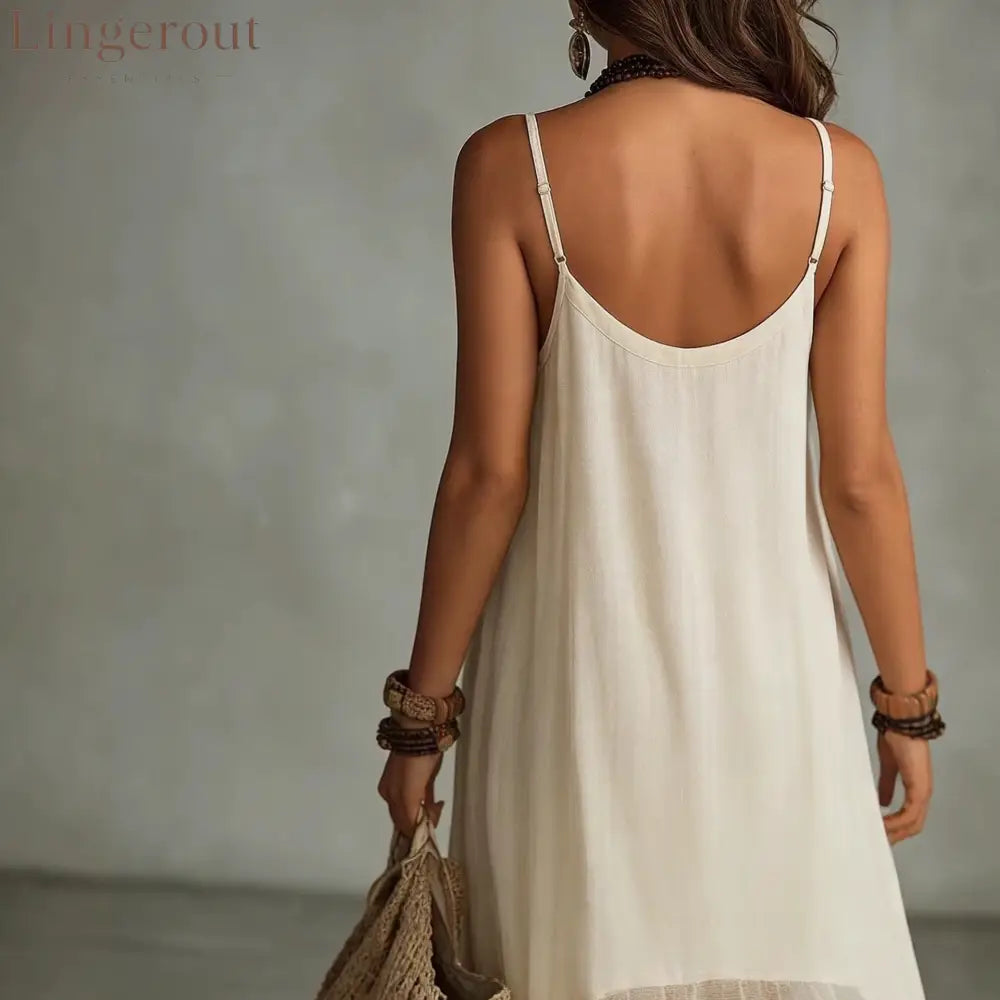Boho Irregular Ruffle Hem Sleeveless Chiffon Maxi Dress