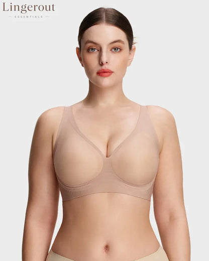 Breathable Support Wireless Deep-V Shaping Bra