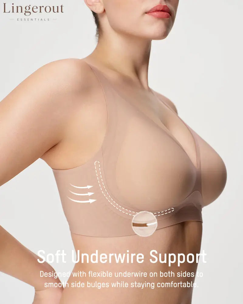 Breathable Support Wireless Deep-V Shaping Bra