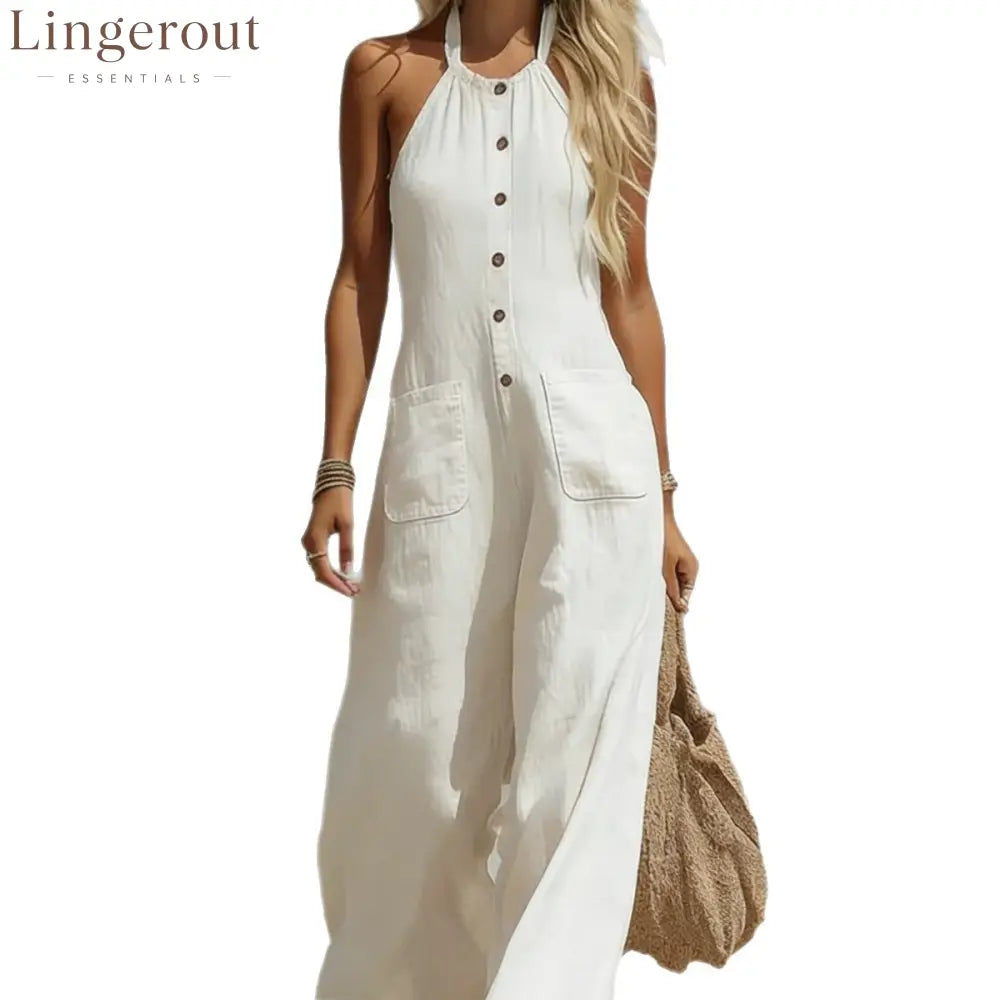 Breezy Halter Wide-Leg Jumpsuit