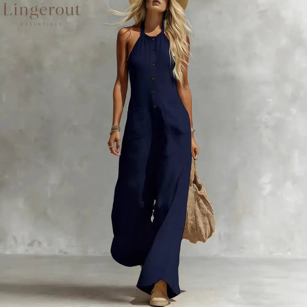 Breezy Halter Wide-Leg Jumpsuit
