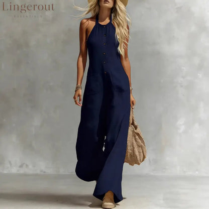Breezy Halter Wide-Leg Jumpsuit