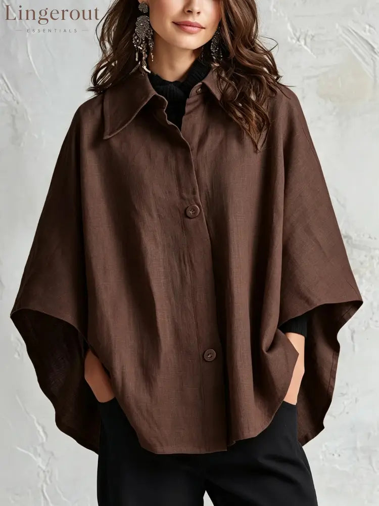 2026 European And American Spring And Autumn Silhouette Linen Shawl Shirt Multi-Color Lazy Style Flesh-Covering Top