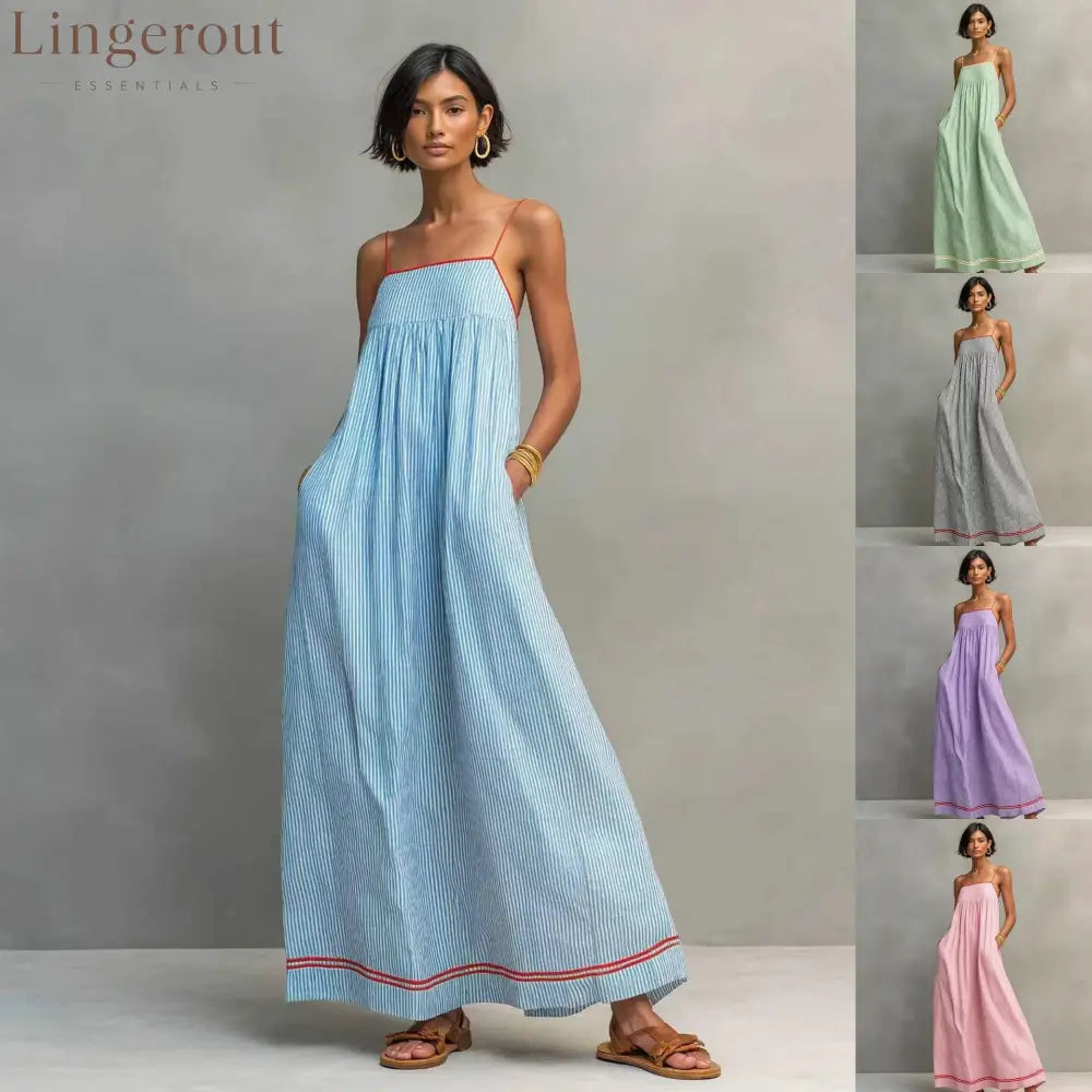 Coastal Resort Wear Loose Long Dress