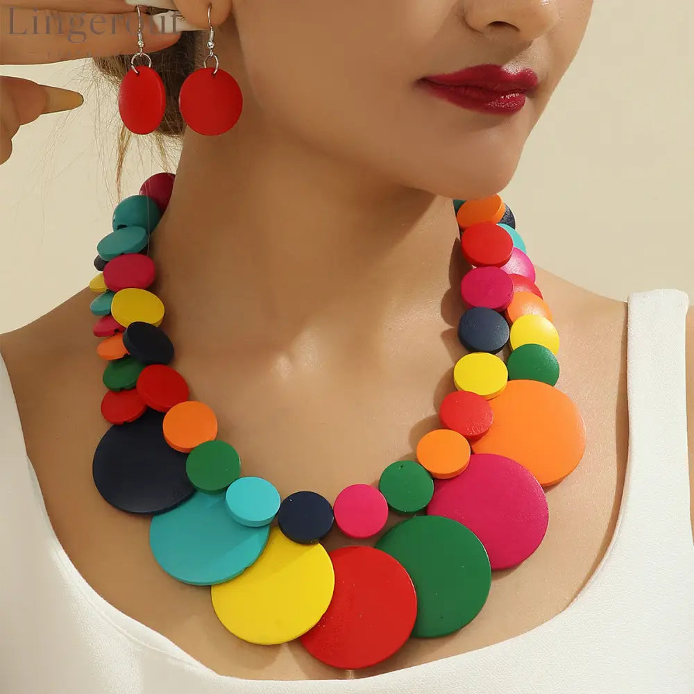 Colorbeat Boho Necklace & Earrings Set - 6 colors - Multi