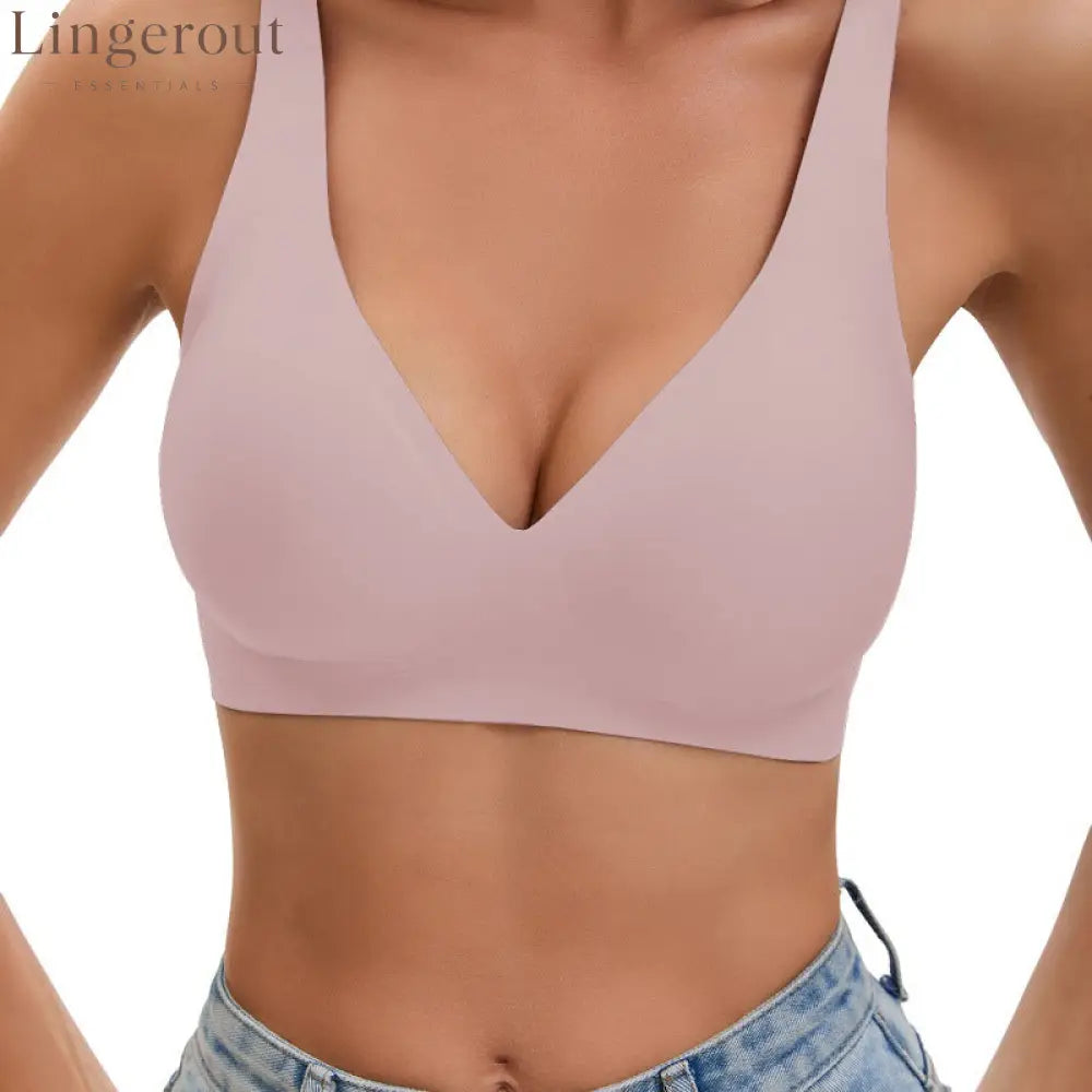 Comfort Wireless Seamless Full Coverage Everyday Support Bra - Pink / S