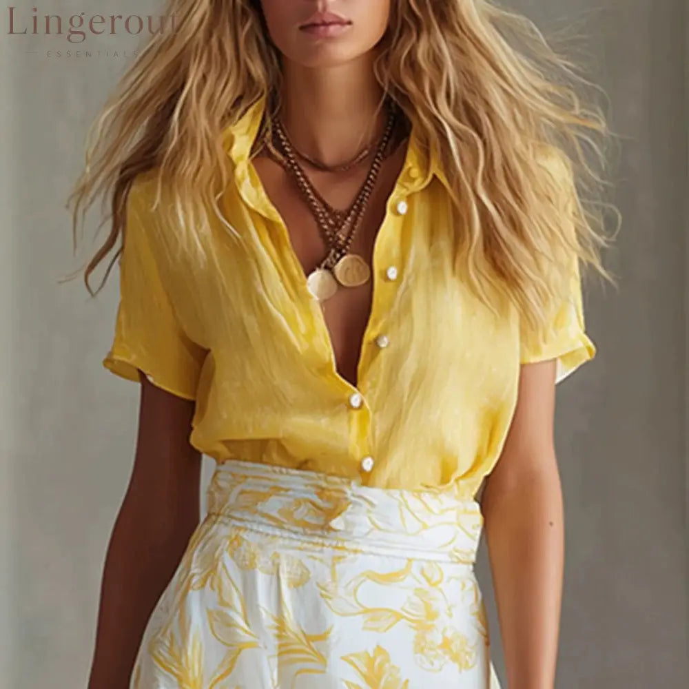 Contrast Floral Skirt Shirt Matching Co-ord Set