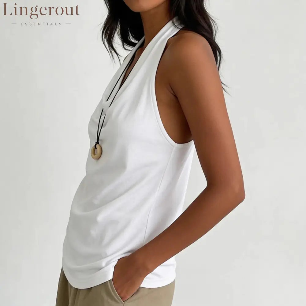 Cowl Neck Halter Top