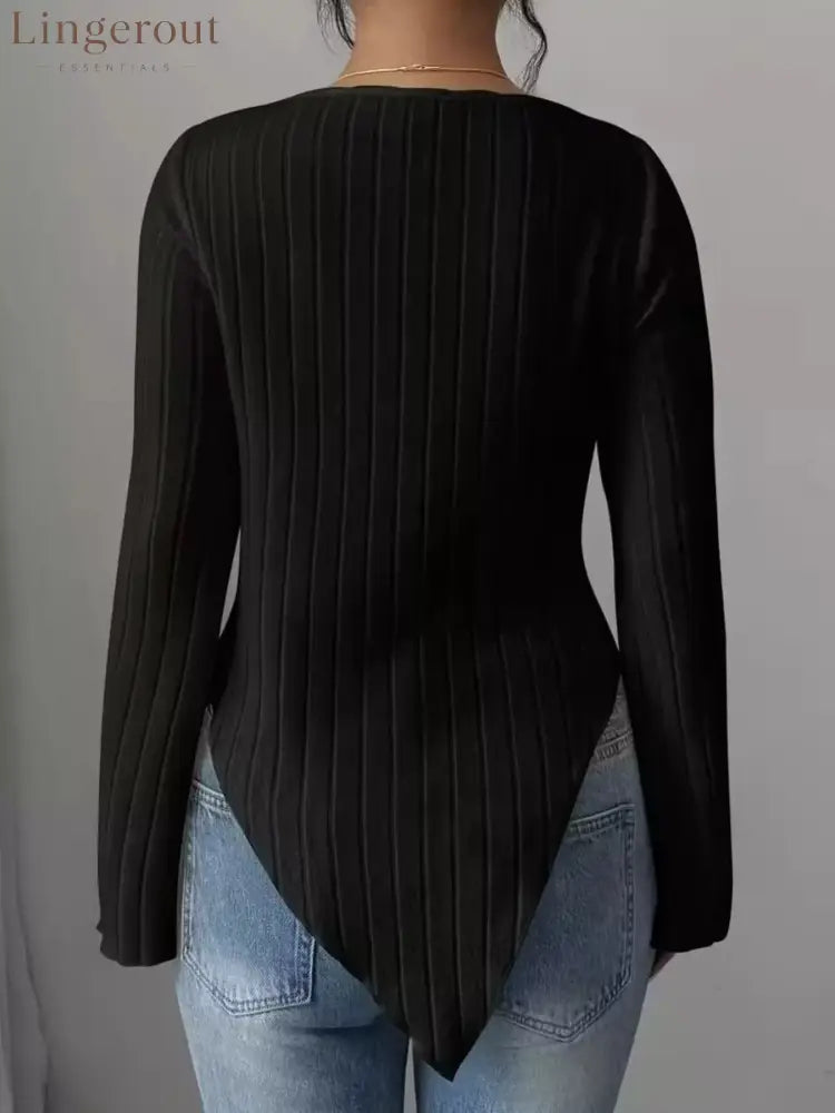 Cowl Neck Ribbed Knit Top | Partner Labels Selection