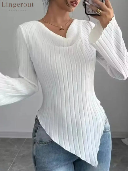 Cowl Neck Ribbed Knit Top | Partner Labels Selection