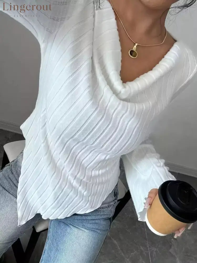 Cowl Neck Ribbed Knit Top | Partner Labels Selection