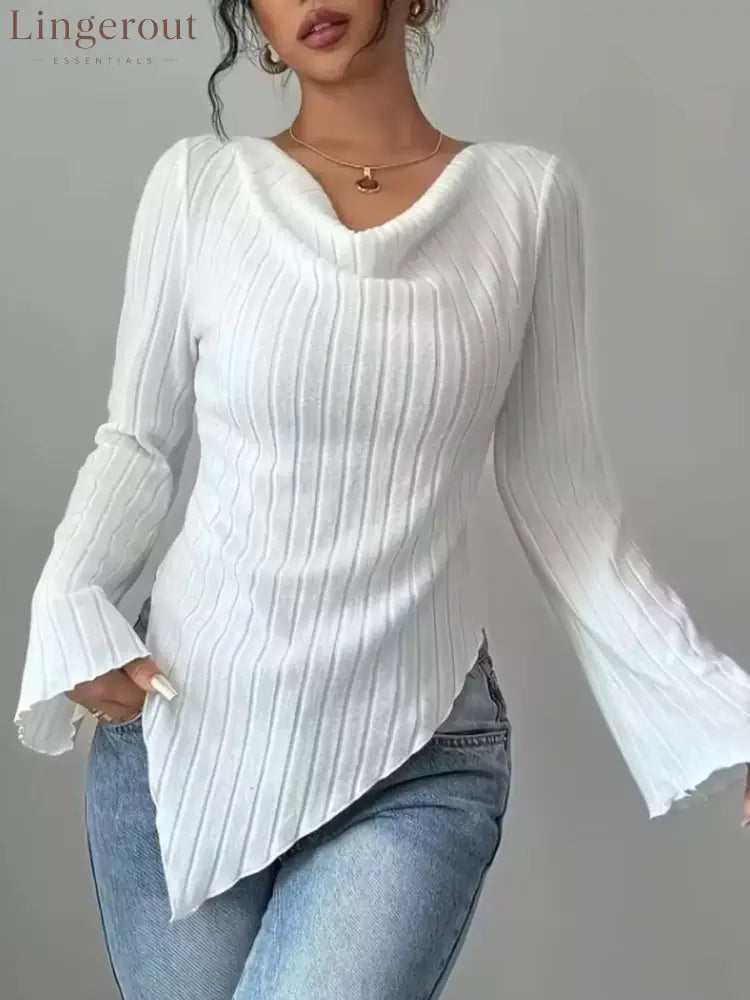 Cowl Neck Ribbed Knit Top | Partner Labels Selection