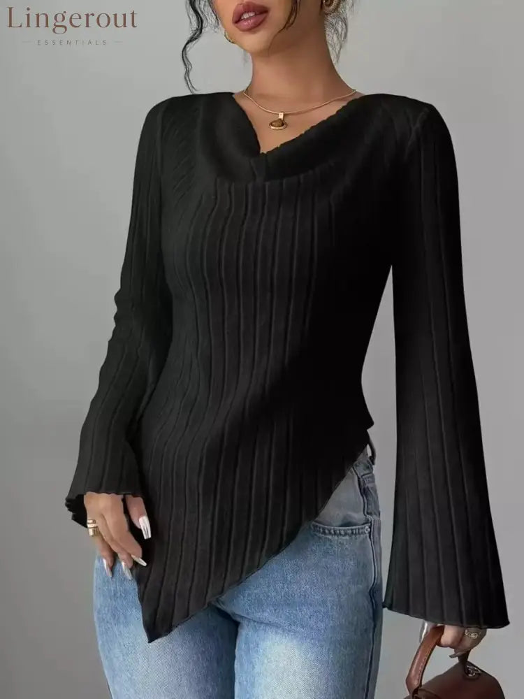Cowl Neck Ribbed Knit Top | Partner Labels Selection