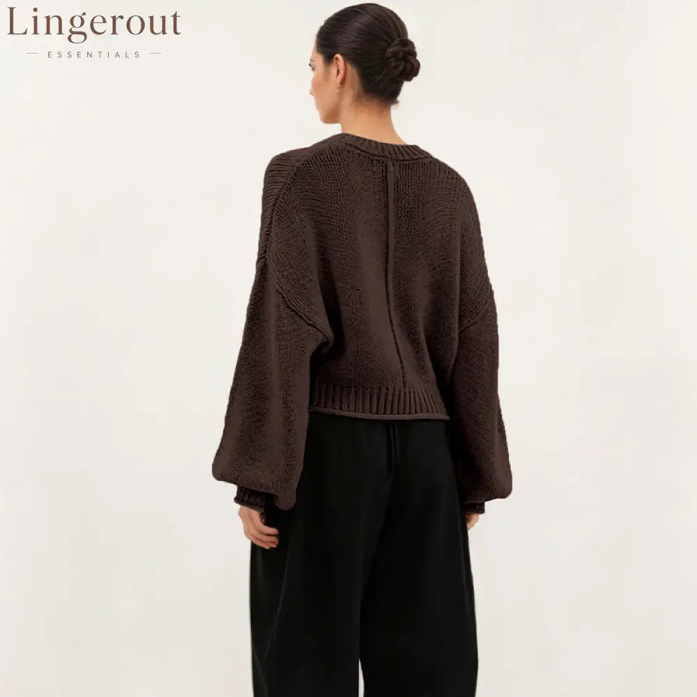 2026 Autumn And Winter Amazon New Cross-Border European And American Style Pullover Sweater For Women Loose Round Neck