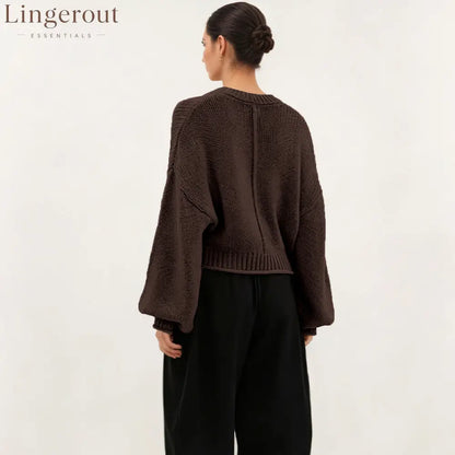 2026 Autumn And Winter Amazon New Cross-Border European And American Style Pullover Sweater For Women Loose Round Neck