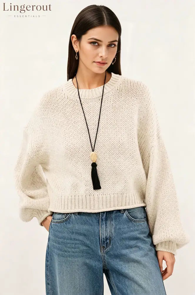 2026 Autumn And Winter Amazon New Cross-Border European And American Style Pullover Sweater For Women Loose Round Neck