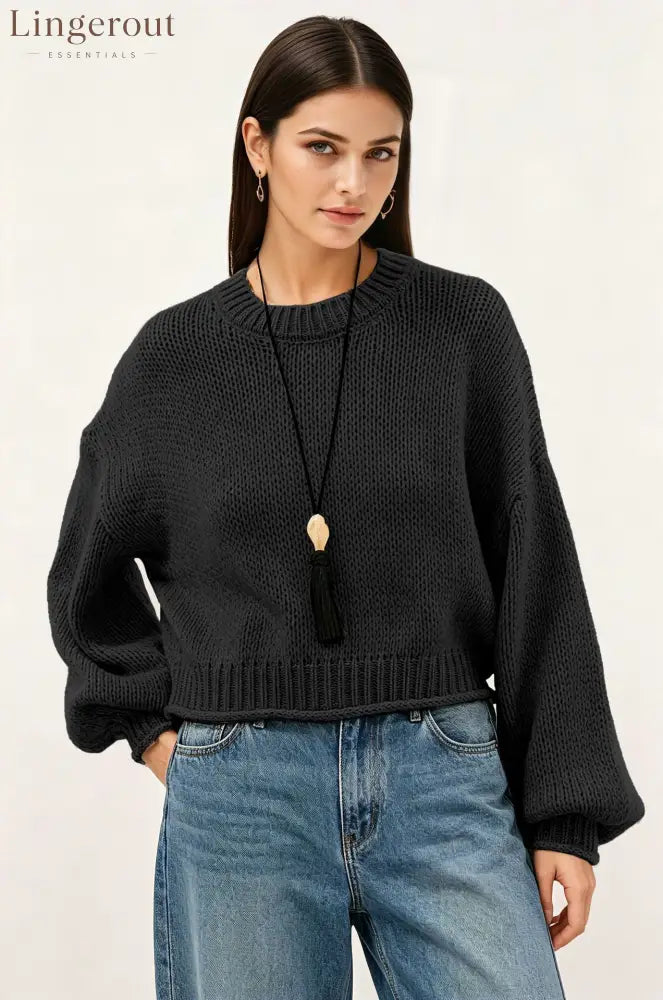 2026 Autumn And Winter Amazon New Cross-Border European And American Style Pullover Sweater For Women Loose Round Neck