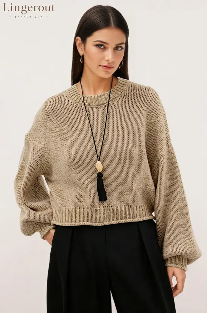 2026 Autumn And Winter Amazon New Cross-Border European And American Style Pullover Sweater For Women Loose Round Neck