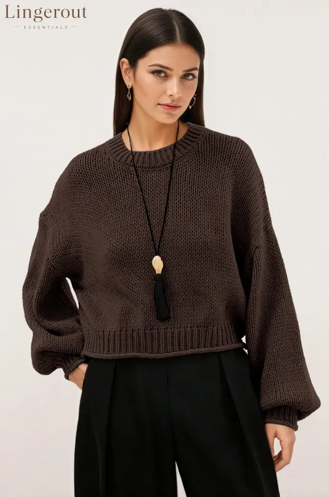 2026 Autumn And Winter Amazon New Cross-Border European And American Style Pullover Sweater For Women Loose Round Neck