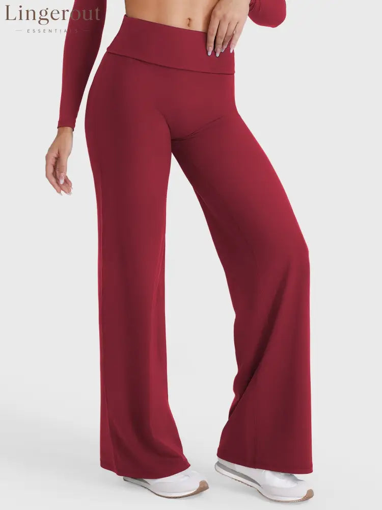 hugmecurve Eddiy 31.5’’ Fold Over Straight Leggings - Anchor Red / XS