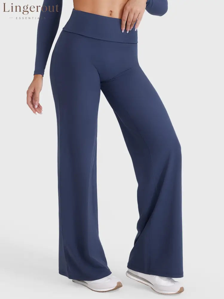 hugmecurve Eddiy 31.5’’ Fold Over Straight Leggings - Navy / XS