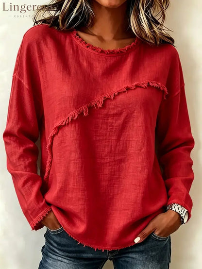 Effortless Everyday Elegance Top - Red / S
