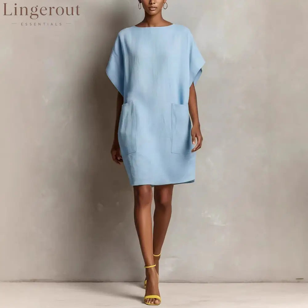 Effortless Linen-Blend Shift Dress