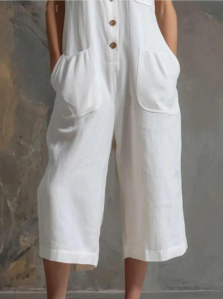 Effortless Linen Sleeveless Wide-Leg Jumpsuit