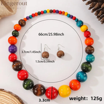 Effortlessly Everglades Teal Wood Bead Necklace
