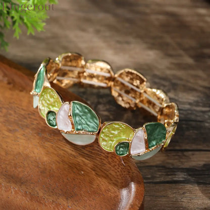 Elegant Pastel Stone Bangle Bracelet