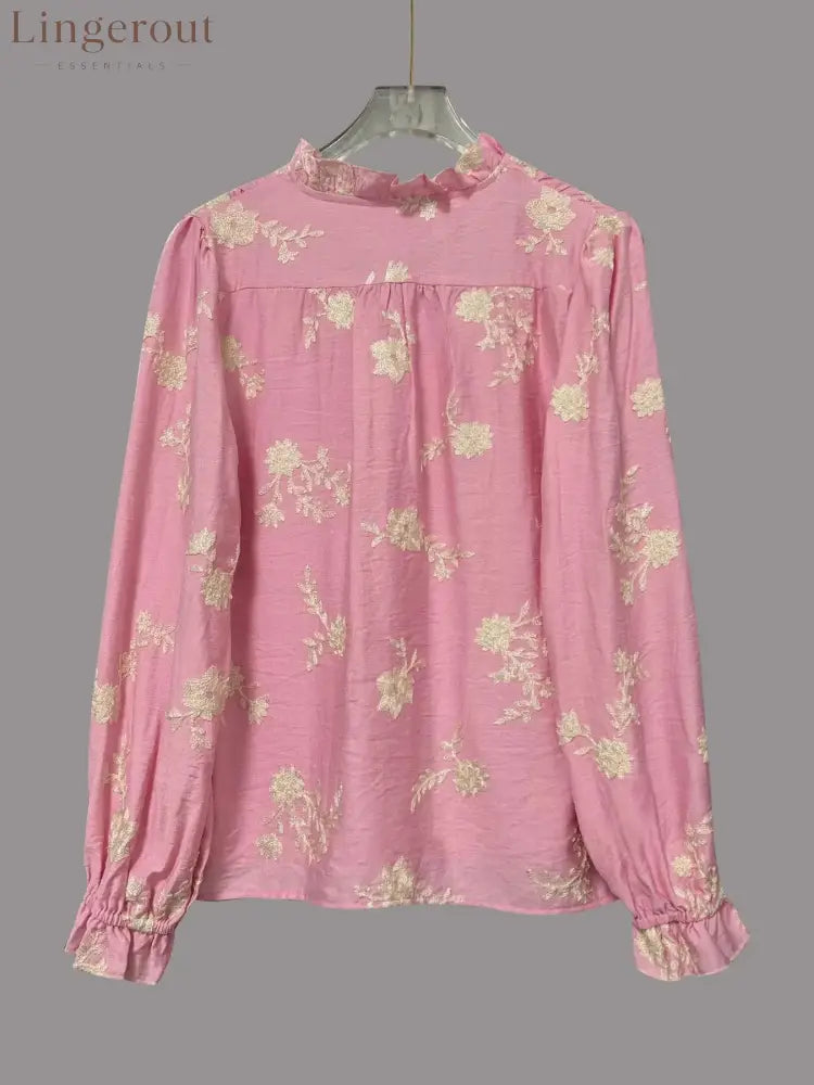 Flower Button Up Long Sleeve Shirt