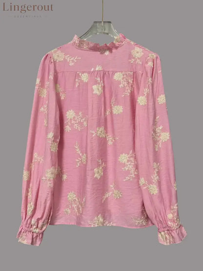 Flower Button Up Long Sleeve Shirt