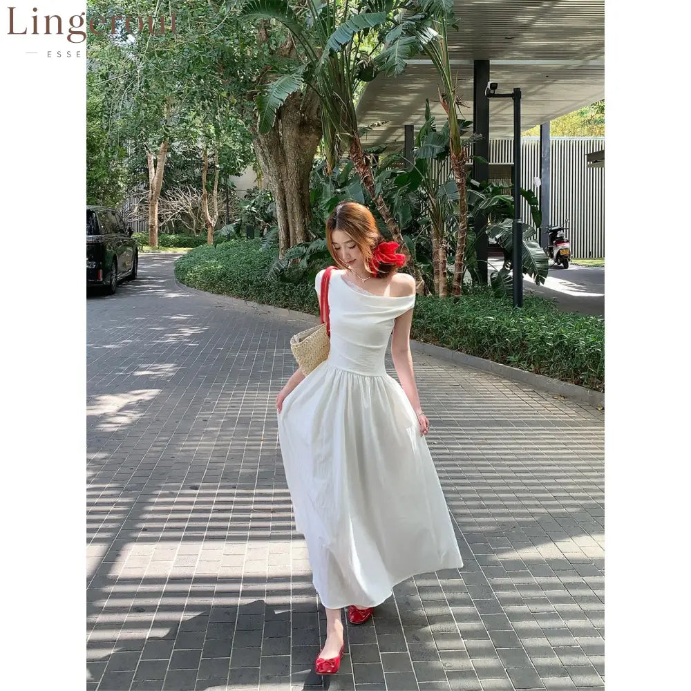 Halter Keyhole Neck Crinkled Tiered Maxi Dress