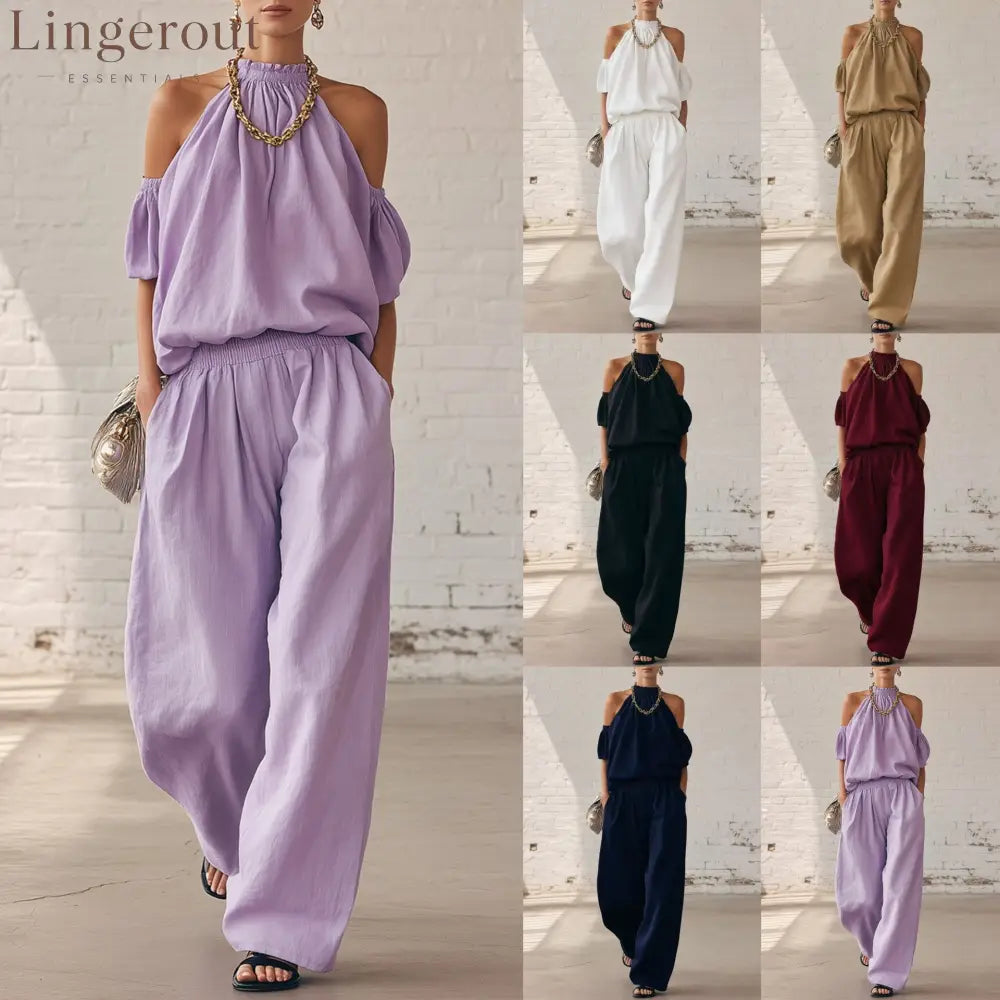 Halter Top & Wide Leg Pants 2-Piece Set | Ultimate Comfort & Style
