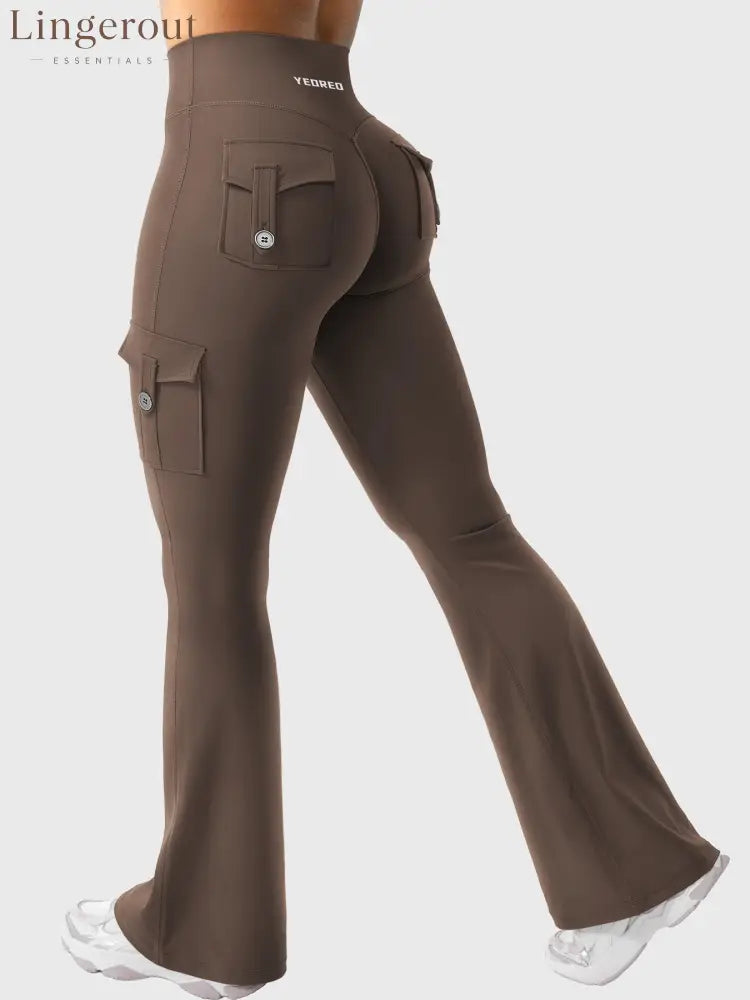 hugmecurve Hedda 32’’ CoreFlex Flared Leggings - Coffee / XS
