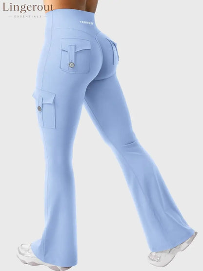 hugmecurve Hedda 32’’ CoreFlex Flared Leggings - Light Blue / XS
