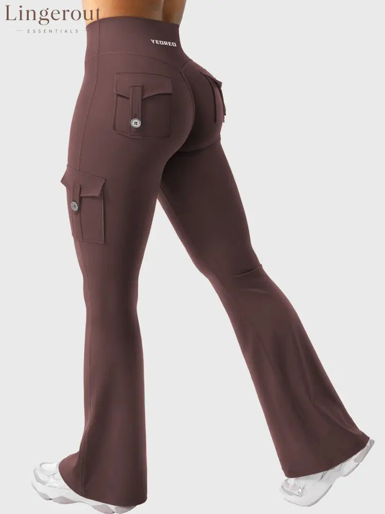 hugmecurve Hedda 32’’ CoreFlex Flared Leggings - Plum Brown / XS