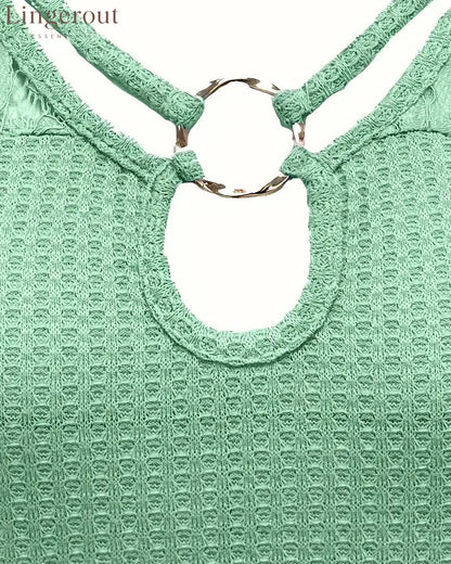 Lace Panel Knitted T-Shirt