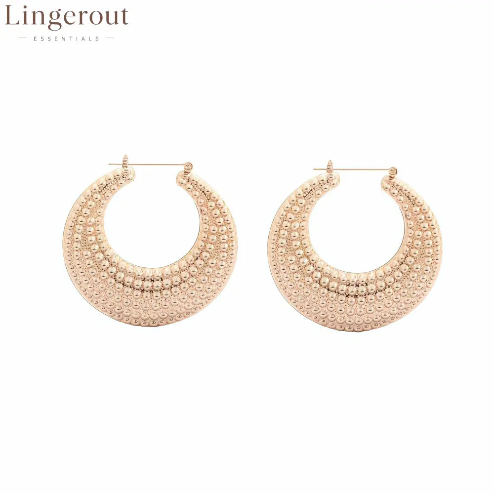 Large Hammered Teardrop Hoop Earrings Bold Textured 14K Gold Plated Statement Hoops