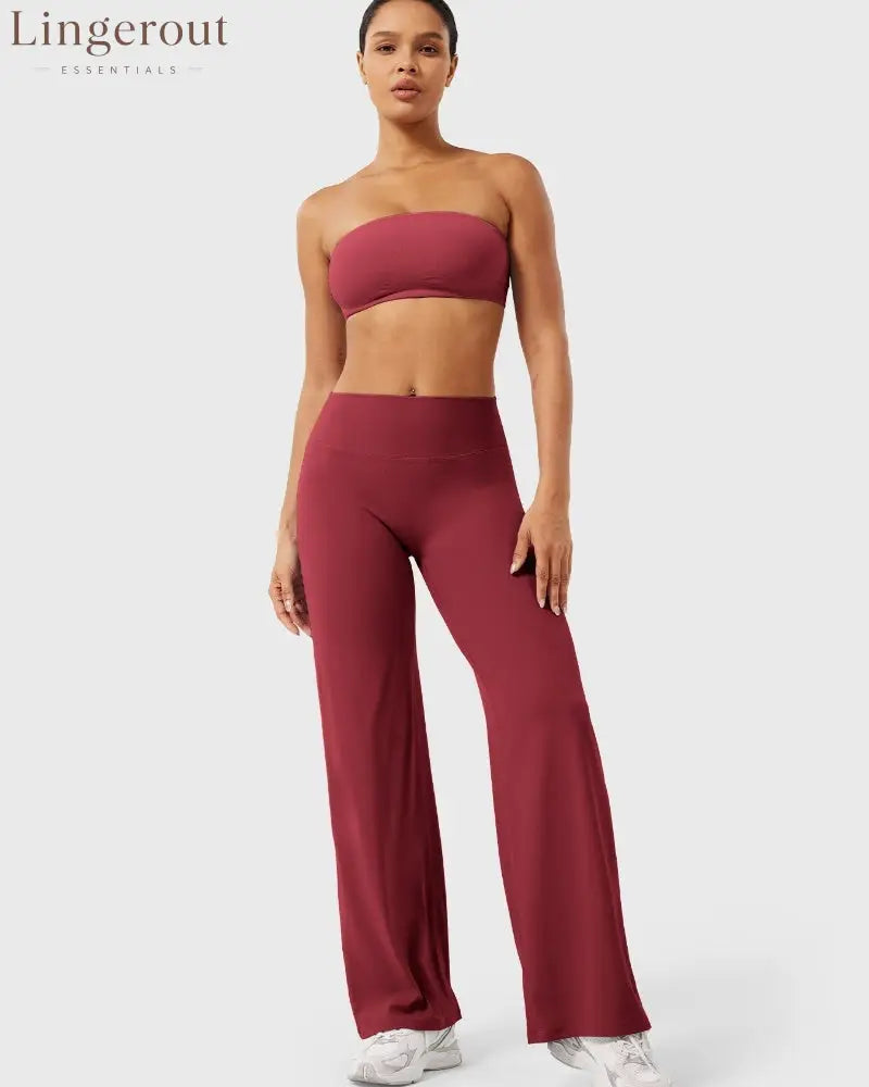 Leggings High-Waist Straight-Leg No Front Seam Buttery Soft Gym Yoga Pants for Women Fitness Tights