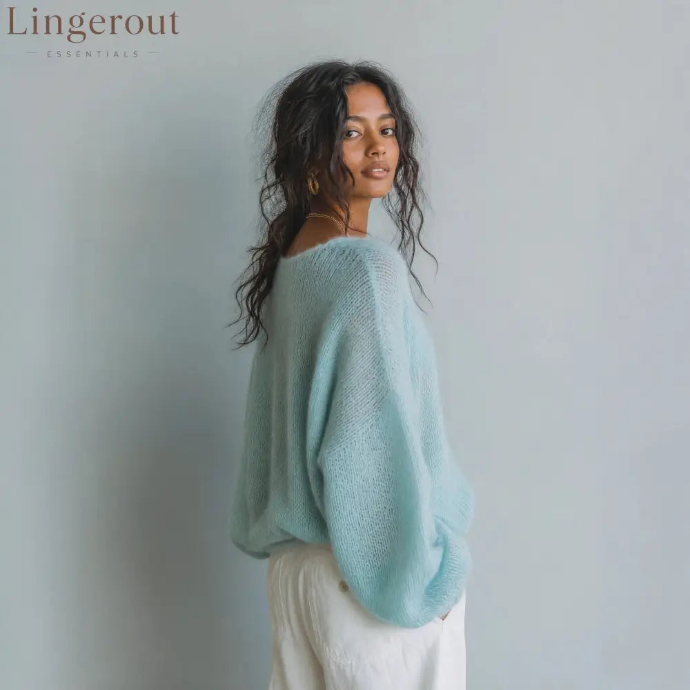 Lightweight Knit V-Neck Relaxed Sweater