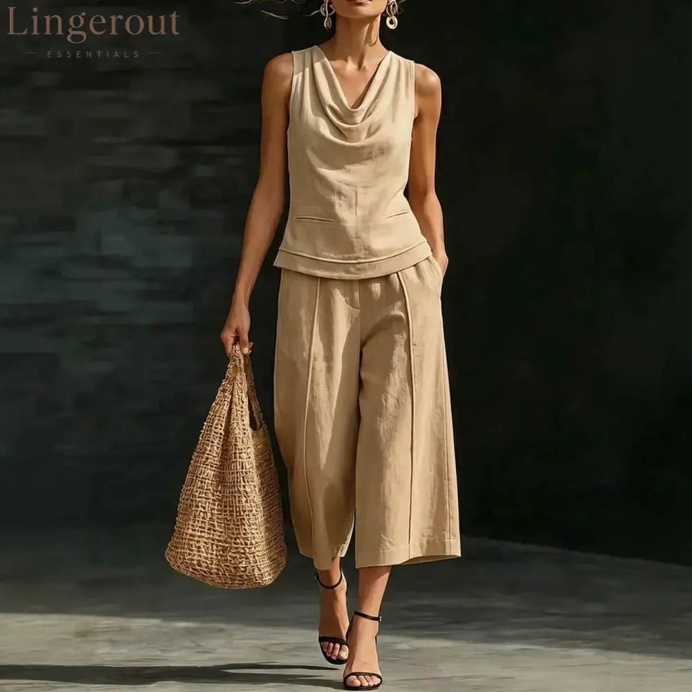 Linen 2-Piece Sleeveless Outfit