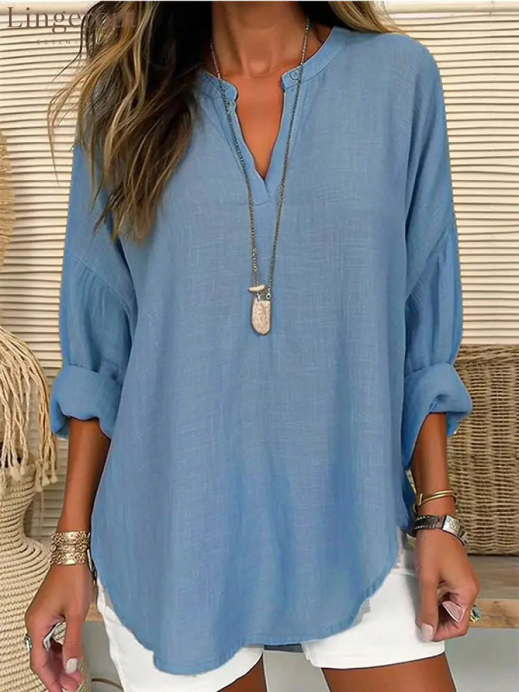 2026 Cross-Border Foreign Trade European And American Ebay Amazon Wish Popular Women’S Autumn And Winter V-Neck Cotton