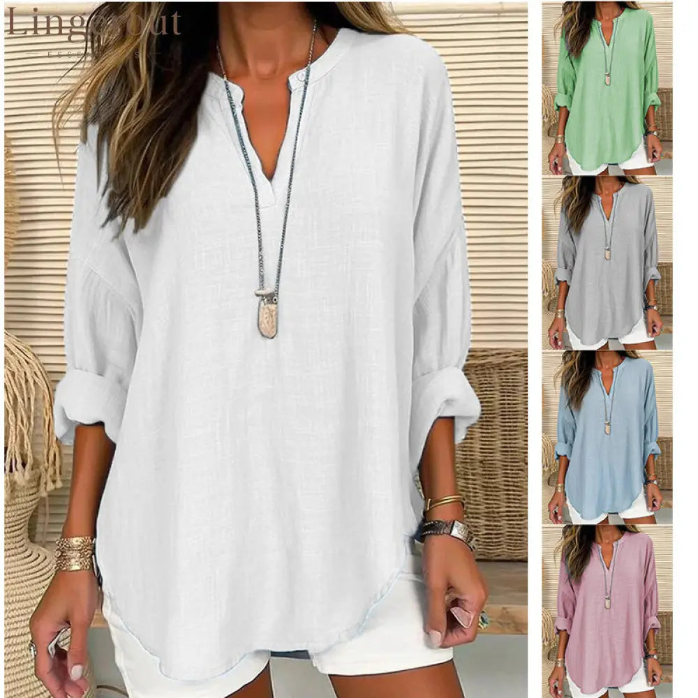 2026 Cross-Border Foreign Trade European And American Ebay Amazon Wish Popular Women’S Autumn And Winter V-Neck Cotton